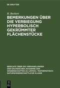 Bild: Bemerkungen &uuml;ber die Verbiegung hyperbolisch gekr&uuml;mmter Fl&auml;chenst&uuml;cke - De Gruyter
