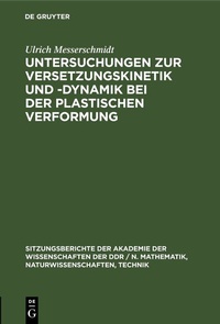 Abbildung von: Untersuchungen zur Versetzungskinetik und -dynamik bei der plastischen Verformung - De Gruyter