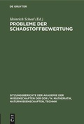 Cover: Probleme der Schadstoffbewertung - De Gruyter