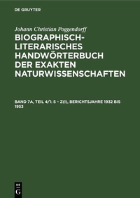 Abbildung von: S - Z(I), Berichtsjahre 1932 bis 1953 - De Gruyter