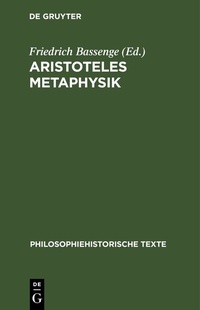 Abbildung von: Aristoteles Metaphysik - De Gruyter