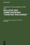 Cover: Bulletin des Arbeitskreises "Zweiter Weltkrieg". Nr. 2/1973 - De Gruyter