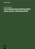 Cover: Optimierungsverfahren und BASIC-Programme - De Gruyter