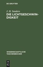 Cover: Die Lichtgeschwindigkeit - De Gruyter