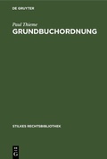 Cover: Grundbuchordnung - De Gruyter
