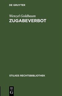 Enlarge image Cover: Zugabeverbot - De Gruyter