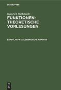 Cover: Algebraische Analysis - De Gruyter