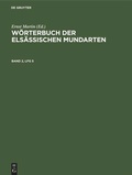 Cover: W&ouml;rterbuch der els&auml;ssischen Mundarten. Band 2, Lfg 5 - De Gruyter Mouton