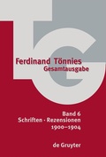 Cover: Ferdinand T&ouml;nnies: Gesamtausgabe (TG) / 1900-1904 - De Gruyter