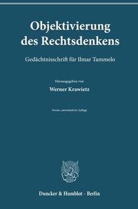 Abbildung von: Objektivierung des Rechtsdenkens. - Duncker & Humblot