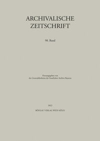 Abbildung von: Archivalische Zeitschrift - Böhlau