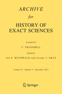 Abbildung von: Archive for History of Exact Sciences - Springer