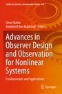 Cover: Advances in Observer Design and Observation for Nonlinear Systems - Springer