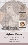 Cover: Alphonse Mucha | Cross Stitch Pattern Design #03 (Stained glass window for the facade of the Fouquet boutique) - Stained glass window for the facade of the Fouquet boutique