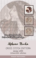 Cover: Alphonse Mucha | Cross Stitch Pattern Design #01 (Stained glass window for the facade of the Fouquet boutique) - Stained glass window for the facade of the Fouquet boutique
