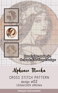 Cover: Alphonse Mucha | Cross Stitch Pattern Design #02 (Stained glass window for the facade of the Fouquet boutique) - Stained glass window for the facade of the Fouquet boutique
