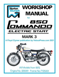 Abbildung von: Norton Workshop Manual for 850 Commando Electric Start Mark 3 from 1975 Onwards (Part Number 00-4224) - Veloce Enterprises, Inc.