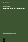 Cover: Grundbuchordnung - De Gruyter