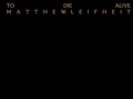 Cover: Matthew Leifheit: To Die Alive - Damiani