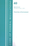 Bild: Code of Federal Regulations, Title 40 Protection of the Environment 61-62, Revised as of July 1, 2021 - Bernan Press