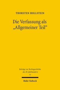 Abbildung von: Die Verfassung als "Allgemeiner Teil" - Mohr Siebeck