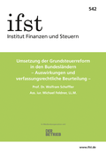 Cover: ifst-Schrift 542 - Finanzen u. Steuern