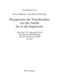 Cover: Rezeptionen der Vorsokratiker von der Antike bis in die Gegenwart - De Gruyter