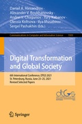 Cover: Digital Transformation and Global Society - Springer