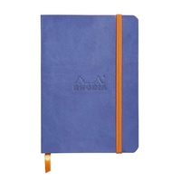 Bild: Rhodiarama Notizbuch Softcover A6 72 Blatt Dot-Lineatur saphirblau 90g, mit Gummizugverschluss - Quo Vadis