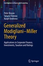 Cover: Generalized Modigliani-Miller Theory - Springer