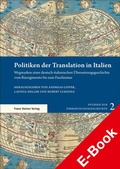 Cover: Politiken der Translation in Italien - Franz Steiner Verlag