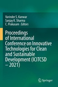 Cover: Proceedings of International Conference on Innovative Technologies for Clean and Sustainable Development (ICITCSD - 2021) - Springer