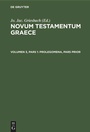 Cover: Prolegomena, Pars Prior - De Gruyter