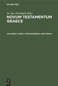 Cover: Prolegomena, Pars Prior - De Gruyter