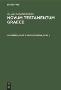 Cover: Prolegomena, Pars 2 - De Gruyter
