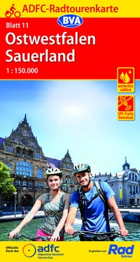 Abbildung von: ADFC-Radtourenkarte 11 Ostwestfalen Sauerland 1:150.000, reiß- und wetterfest, E-Bike geeignet, GPS-Tracks Download - BVA BikeMedia