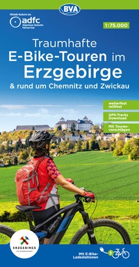 Abbildung von: ADFC-Regionalkarte Traumhafte E-Bike-Touren im Erzgebirge, 1:75.000, mit Tagestourenvorschlägen, reiß- und wetterfest, GPS-Tracks Download - BVA BikeMedia