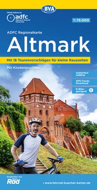 Abbildung von: ADFC Regionalkarte Altmark, 1:75.000, mit Tagestourenvorschlägen, reiß- und wetterfest, E-Bike-geeignet, mit Knotenpunkten, GPS-Tracks Download - BVA BikeMedia
