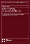 Cover: Digitalisierung im Gesellschaftsrecht - Nomos