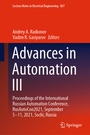 Cover: Advances in Automation III - Springer