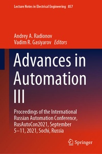 Enlarge image Cover: Advances in Automation III - Springer