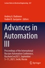 Cover: Advances in Automation III - Springer
