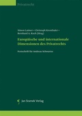 Cover: Europ&auml;ische und internationale Dimensionen des Privatrechts - Jan Sramek Verlag KG