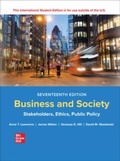 Cover: Business and Society: Stakeholders Ethics Public Policy ISE - McGraw-Hill Education