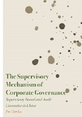 Cover: The Supervisory Mechanism of Corporate Governance - Ethics International Press Ltd