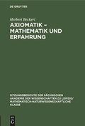 Cover: Axiomatik - Mathematik und Erfahrung - De Gruyter