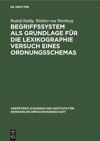 Abbildung von: Begriffssystem ALS Grundlage Fuer Die Lexikographie Versuch Eines Ordnungsschemas - Mercury Learning and Information