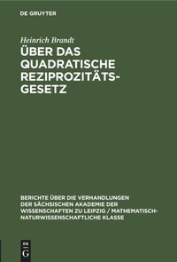 Abbildung von: UEber Das Quadratische Reziprozitaetsgesetz - Mercury Learning and Information