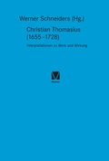 Cover: Christian Thomasius (1655-1728) - Meiner