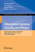 Cover: Information Systems Security and Privacy - Springer